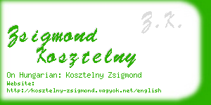 zsigmond kosztelny business card